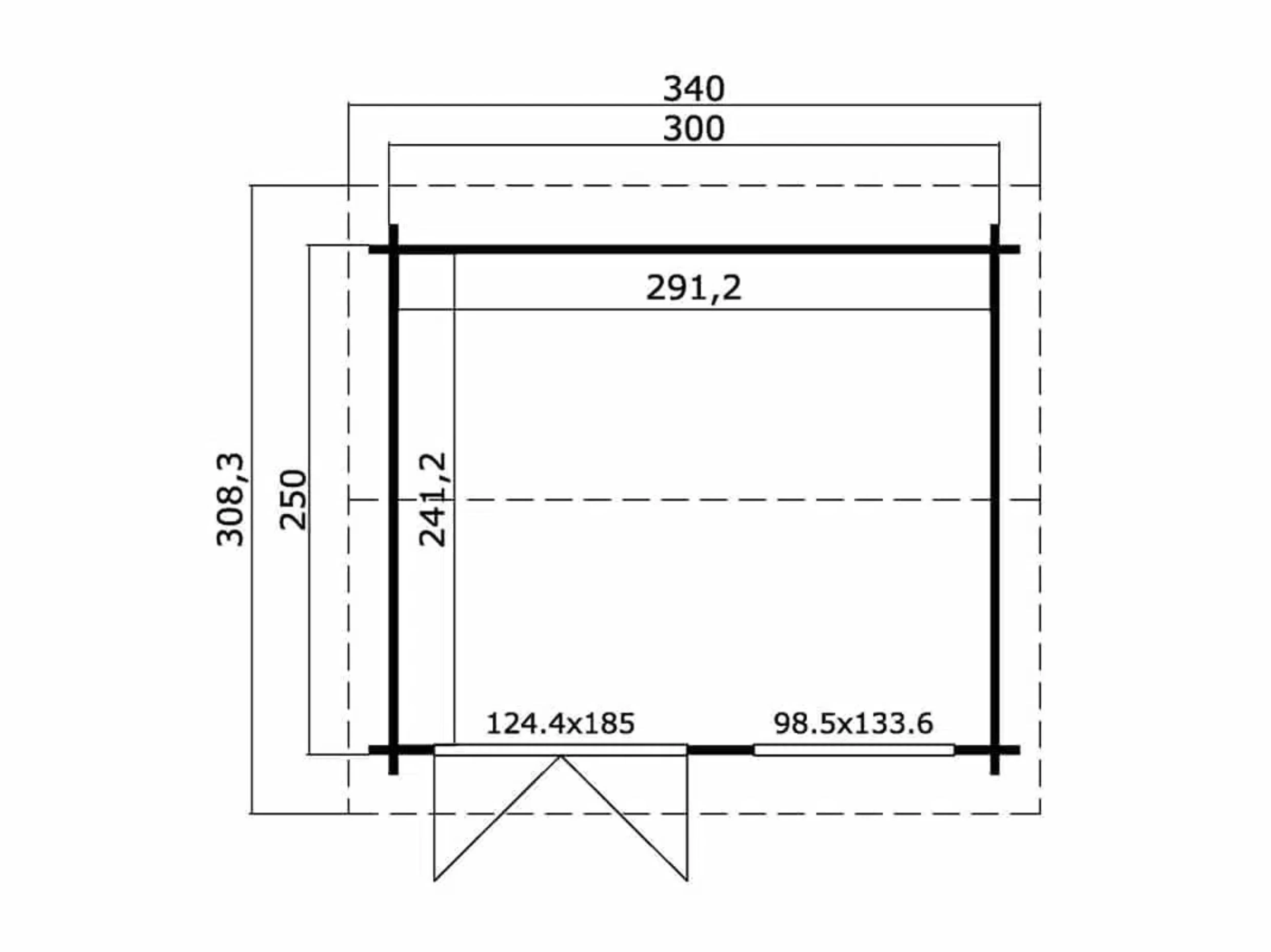 Tuinhuis Alex Swedenred 300 x 250 cm - Afbeelding 2